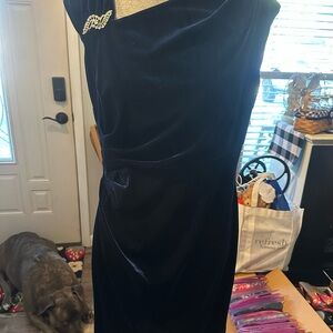 Ralph Lauren Black Asymmetrical One Shoulder Cocktail Dress